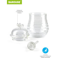 Стеклянная банка для меда BAROUGE BH-004/48 со стеклянной ложкой, 290 мл BH-004 290 мл/банка