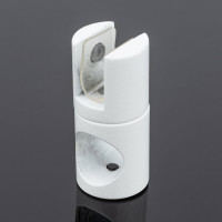 Держатель стекла SERVICE PLUS сквозной, ф19, белый матовый, латунь D02-507WM/brass