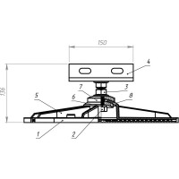 Кровельная опора с горизонтальным кронштейном Fachmann solid foot 350x350 04.031