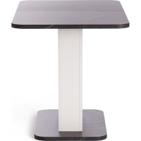 Обеденный стол Tetchair Gent ЛДСП, 110-145x68.6x75.5 см, мрамор блэк роял/белый 19267