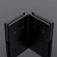Коннектор стекло-стекло SERVICE PLUS 90, черный матовый, латунь K03-201BLK/brass