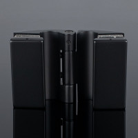 Петля стекло-стекло SERVICE PLUS 180/135, черный матовый, латунь P03-102BLK/brass