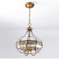 Подвесная витражная люстра Citilux Гера-2 Бронза CL444230