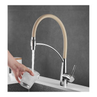 Смеситель для кухни SHEVANIK гибкий излив, золото S743-2