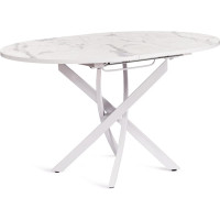 Стол Tetchair Manzana ЛДСП/HPL/металл, 100+30х100x75 см, мрамор светлый/белый 19729