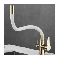 Смеситель для кухни Shevanik с гибким изливом и подключением фильтра S668E