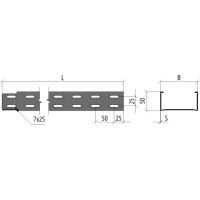 Перфорированный лоток Система КМ 50x300x0,8 L3000 мм Быстрый монтаж LP50-300-0.8-3000