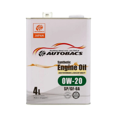 Моторное масло AUTOBACS 0w-20 engine oil synthetic api sp ilsac gf-6, 4л A00032424