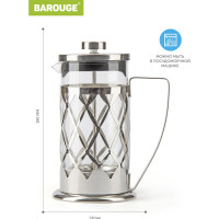 Френч-пресс BAROUGE Traditional choice стеклянный, цвет серебро, 600 мл BF-703/30 BF-703 600 мл/серебро/фрэнч