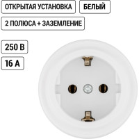 Розетка TDM ELECTRIC 2П+З 16А 250В белая «Виви» SQ1820-1012