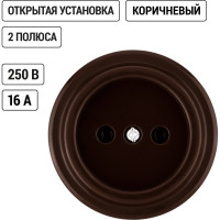 Розетка TDM ELECTRIC 2П 10А 250В коричневая «Виви» SQ1820-1416