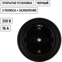 Розетка TDM ELECTRIC 2П+З 16А 250В черная «Виви» SQ1820-1212