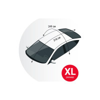 Всесезонный защитный чехол на лобовое, заднее и боковые стекла автомобиля AUTOPROFI размер XL, 318x249 см, прочный двухслойный материал: фольгированный полиэтилен (PE) CAP300