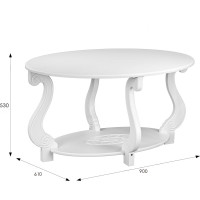 Журнальный стол Мебелик Овация М ЛАЙТ, белый 8135