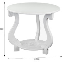 Журнальный стол Мебелик Грация М ЛАЙТ, белый 8134