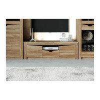 Тумба ТВ Мебельград Соренто гостиная, с 2 дверцами и ящиком, дуб стирлинг/дуб стирлинг матовый/кофе структурный матовый 33926_2