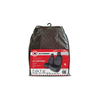 Накидки на передние сиденья AUTOPROFI материал алькантара с контрастной прострочкой, поролон 10 мм, антискользящее покрытие, комплект 2 шт. черный/бежевый ALC-0410 BK/BE