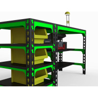 Металлический стол с боковыми полками ООО Металекс 750x1600x600 мм SB751660