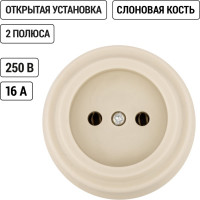 Розетка TDM ELECTRIC 2П 10А 250В сл. кость «Виви» SQ1820-1316