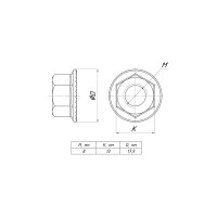 Гайка с фланцем EKF М8, DIN 6923, 100 шт. gflm8