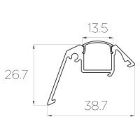 Комплект алюминиевого профиля LEDCRAFT с экраном и заглушками LC-LP1941M16-1 1638000103