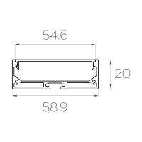 Комплект алюминиевого профиля LEDCRAFT с экраном и заглушками LC-LP2060M55-1 1638000116