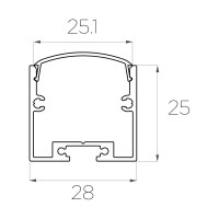 Комплект алюминиевого профиля LEDCRAFT с экраном и заглушками LC-LP2528M28-1 1638000051