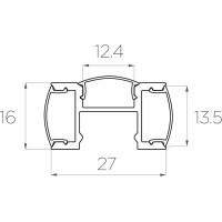 Комплект алюминиевого профиля LEDCRAFT с экраном и заглушками LC-LPF2716M16-1 1638000067