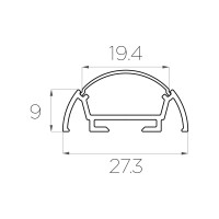 Комплект алюминиевого профиля LEDCRAFT с экраном и заглушками LC-LPP0926M20-1 1638000095