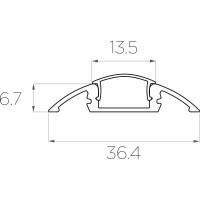 Комплект алюминиевого профиля LEDCRAFT с экраном и заглушками LC-LPP0636M16-1 1638000033
