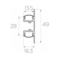 Комплект алюминиевого профиля LEDCRAFT с экраном и заглушками LC-LPN4916M16-1 1638000089