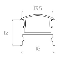 Комплект алюминиевого профиля LEDCRAFT с экраном и заглушками LC-LPS1216M16-1 1638000017