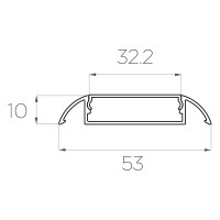 Комплект алюминиевого профиля LEDCRAFT с экраном и заглушками LC-LPP1053M34-1 1638000090