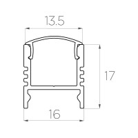 Комплект алюминиевого профиля LEDCRAFT с экраном и заглушками LC-LPS1716M16-1 1638000019