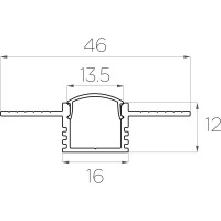 Комплект алюминиевого профиля LEDCRAFT с экраном и заглушками LC-LPSH1246M16-1 1638000131