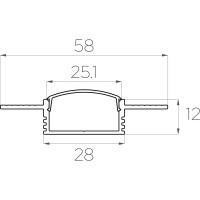 Комплект алюминиевого профиля LEDCRAFT с экраном и заглушками LC-LPSH1258M28-1 1638000133