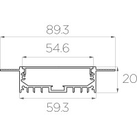 Комплект алюминиевого профиля LEDCRAFT с экраном и заглушками LC-LPSH2090M55-1 1638000137