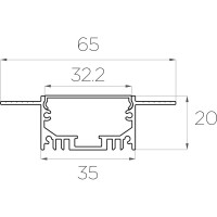 Комплект алюминиевого профиля LEDCRAFT с экраном и заглушками LC-LPSH2065M34-1 1638000139