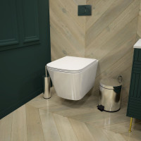 Подвесной унитаз Teymi Helmi Vortex безободковый, сиденье микролифт T40303 ЦБ-00266576