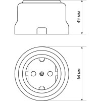 Розетка TDM ELECTRIC 2П+З 16А 250В сл. кость «Виви» SQ1820-1317