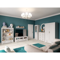 Тумба ТВ Мебельград Прованс гостиная, 1540, бодега белая/патина премиум 28023_1