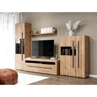 Тумба ТВ Мебельград Ницца гостиная, дуб вотан/дуб вотан 53993_1
