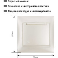 Розетка с крышкой с заземлением 16А 250В IP44 перламутр серия "Лама" TDM ELECTRIC SQ1815-0826