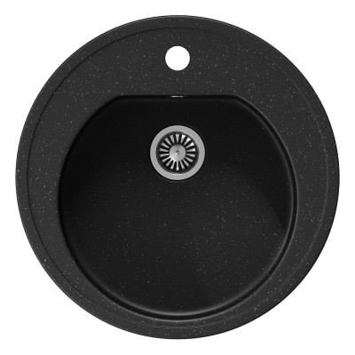 Кухонная мойка Teymi Lina D51, круглая, черная матовая T120101 ЦБ-00266893