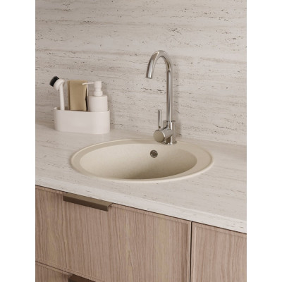 Мойка для кухни Teymi D48 круглая бежевая матовая Lina Smart T120106 ЦБ-00266885 ЦБ-00266886