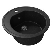 Кухонная мойка Teymi Lina D51, круглая, черная матовая T120101 ЦБ-00266893
