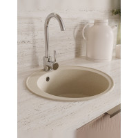 Мойка для кухни Teymi D48 круглая бежевая матовая Lina Smart T120106 ЦБ-00266885 ЦБ-00266886