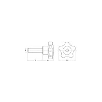 Рукоятка WOODWORK с наружной резьбой M6 d=25 l=25, 10 шт. 993.06.25