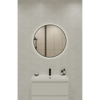 Зеркало Cersanit ECLIPSE smart 80x80 с подсветкой, круглое, в черной рамке 64196