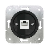Компьютерная розетка Мезонинъ rj45 для скрытой установки, цвет - чёрный, серии лахта/ лахта сенатъ GE35341-05